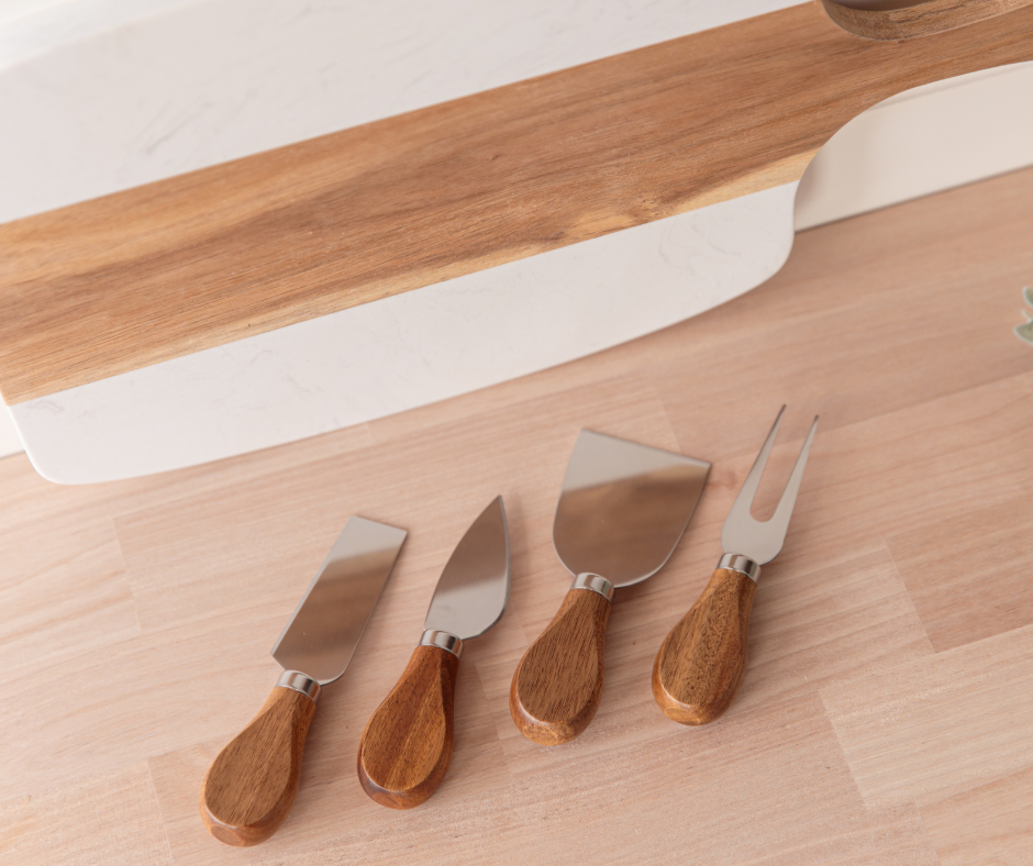 Personalized Marble & Acacia Wood Paddle Charcuterie Board