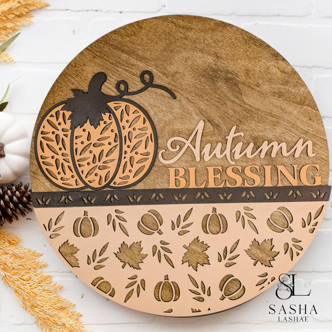 Autumns Blessing Pumpkin Sign
