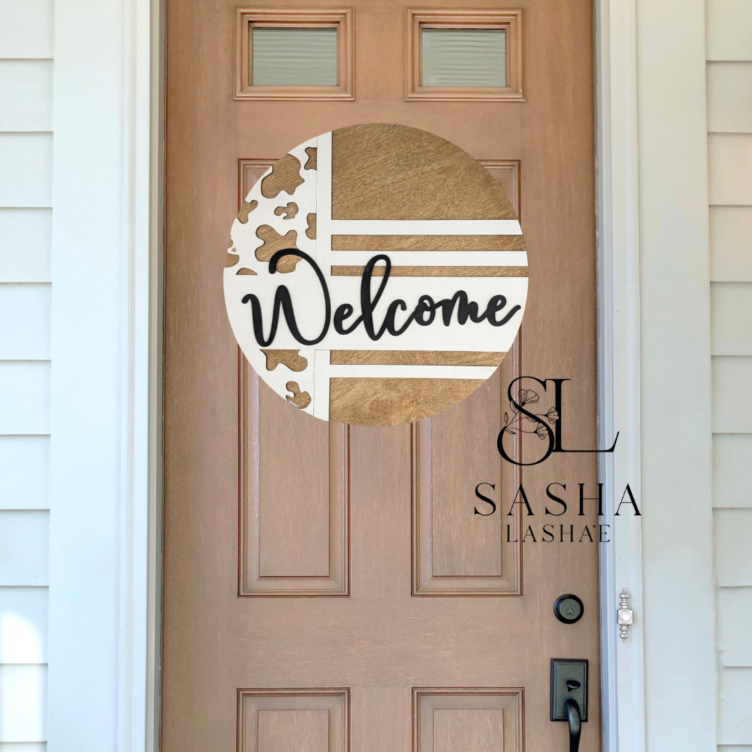 Modern Welcome Cowprint Sign - image 2