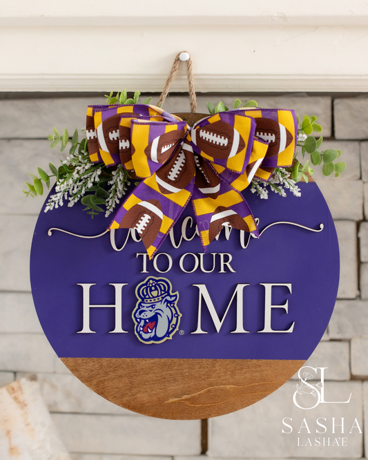 Welcome to Our Home JMU - Purple and White