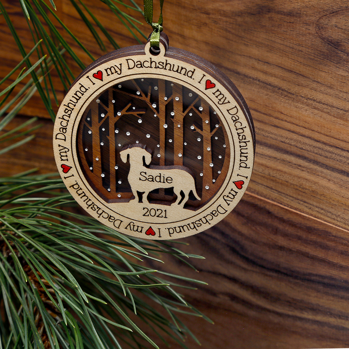 I Love My Dog Ornament