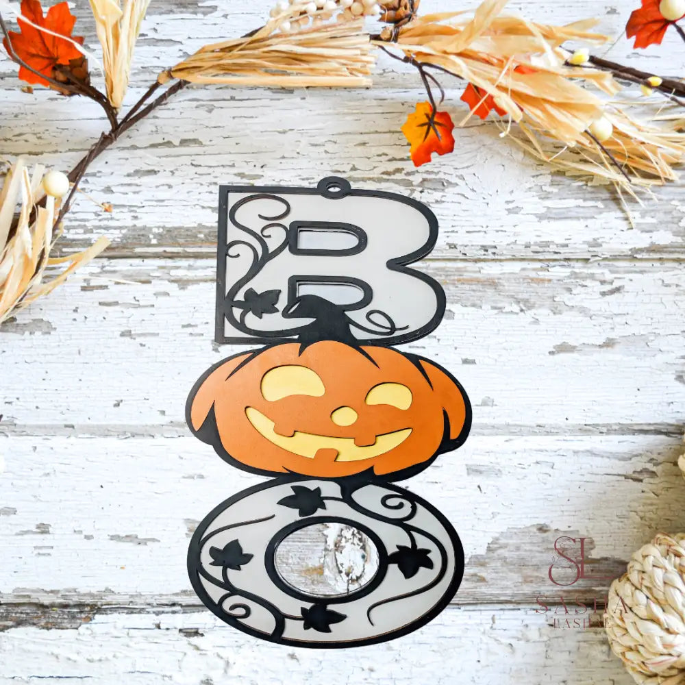 Boo Pumpkin Sign Door