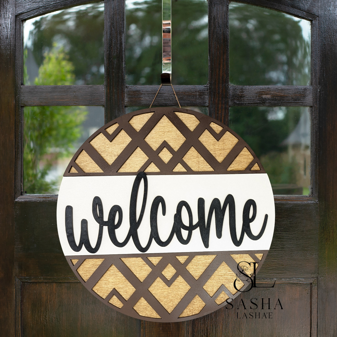 Geometric Welcome Sign