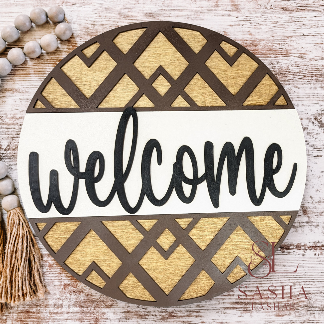 Geometric Welcome Sign