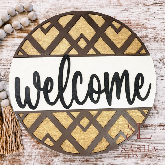 Geometric Welcome Sign