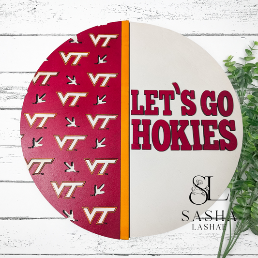 Let's Go Hokies Side Sign