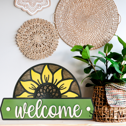 A Sunflower Welcome Sign