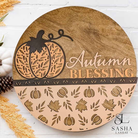 Autumns Blessing Pumpkin Sign