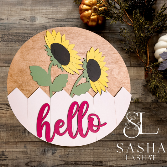 Realistic Sunflower Fence Sign