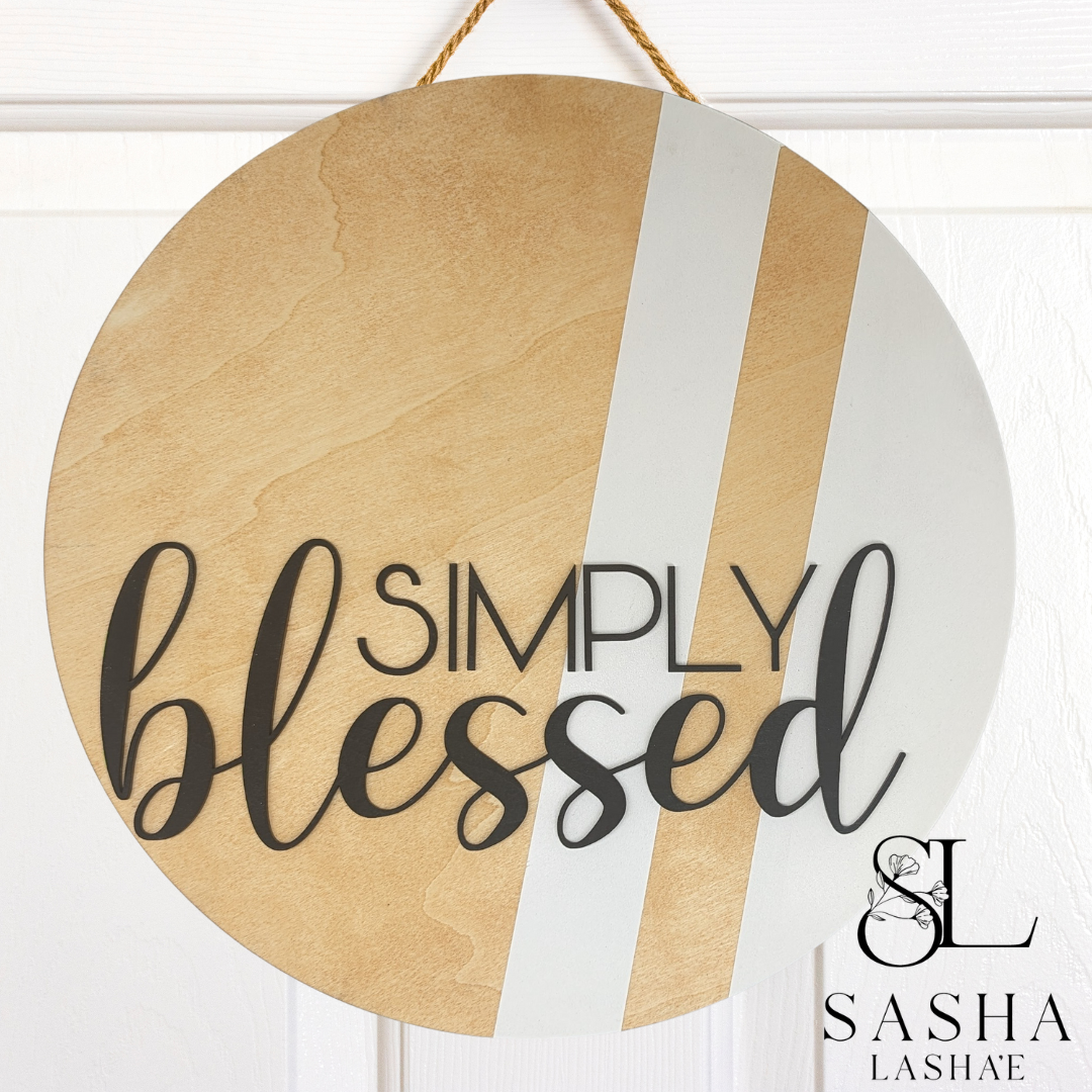 Modern Simply Blessed Sign