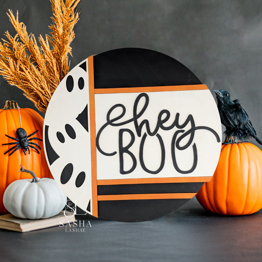 Boho Hey Boo Sign