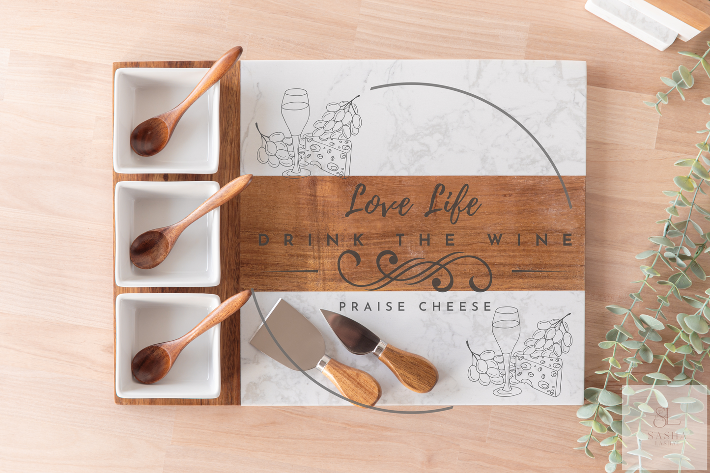 Love Life and Drink Wine Charcuterie Board
