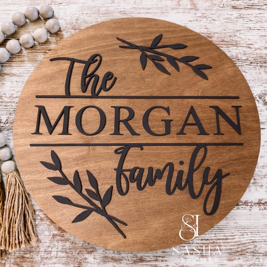 Two Branch Family Name Sign