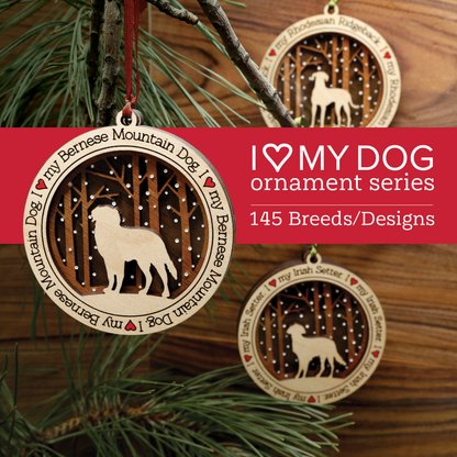 I Love My Dog Ornament