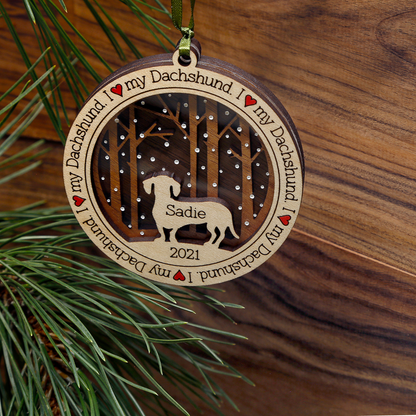 I Love My Dog Ornament