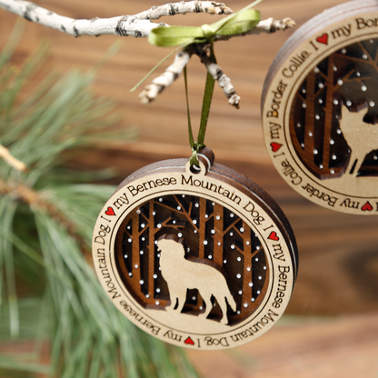 I Love My Dog Ornament