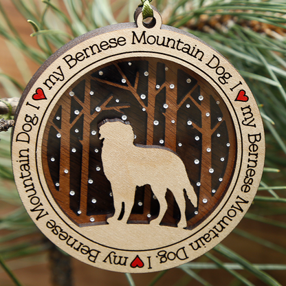 I Love My Dog Ornament