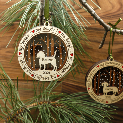 I Love My Dog Ornament