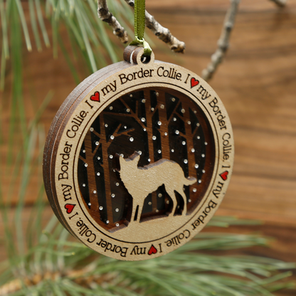 I Love My Dog Ornament