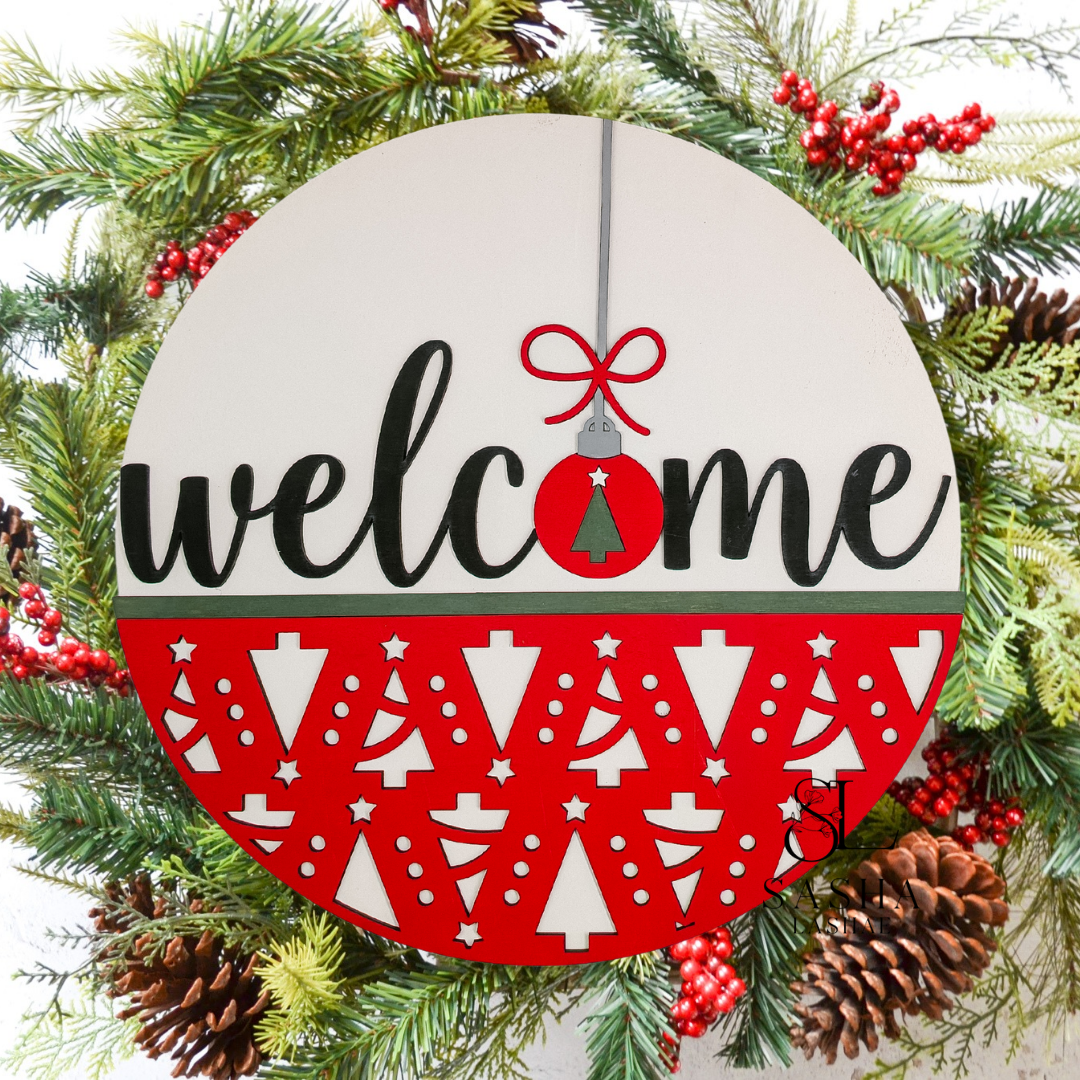 Christmas Tree Welcome Sign