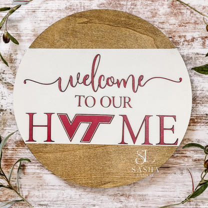 Welcome to our Home VT - White and Maroon