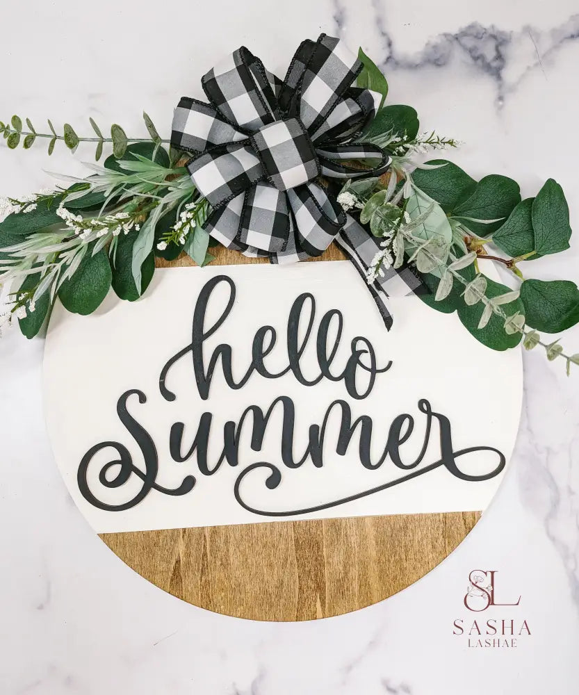 A Summer Welcome Sign Door