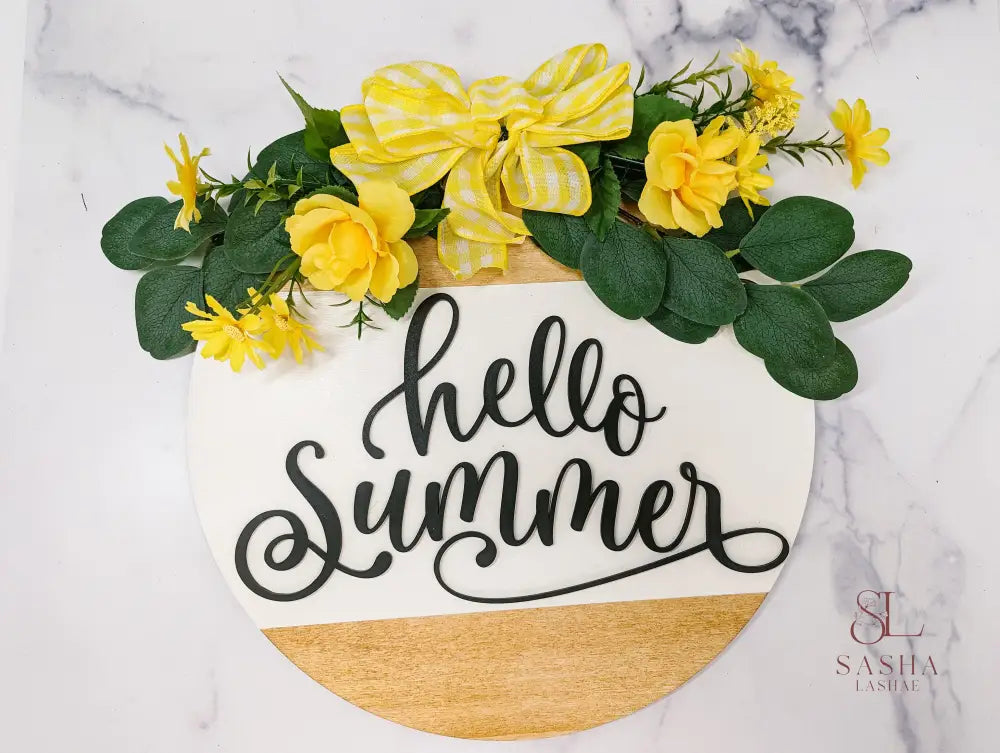 A Summer Welcome Sign Door