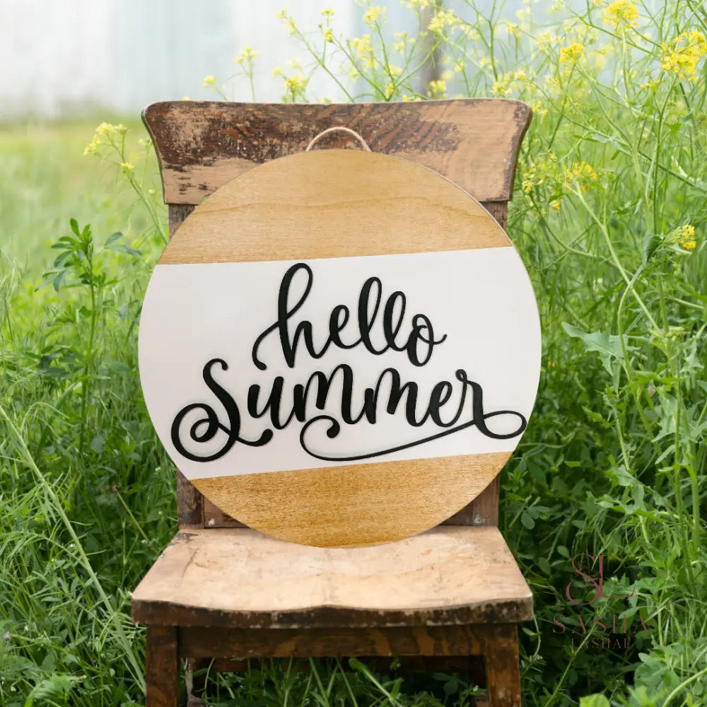 A Summer Welcome Sign Door