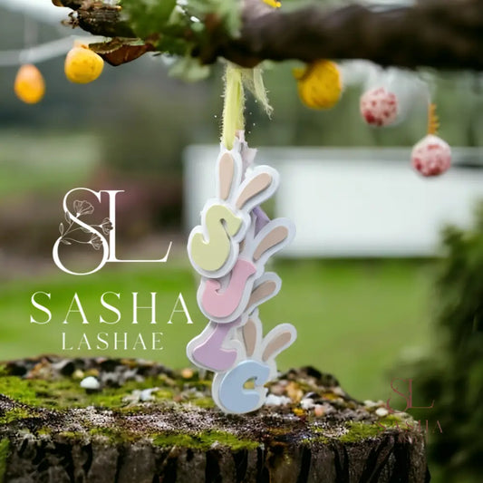 A-Z Easter Bunny Ear Initials Tags Gift Tag