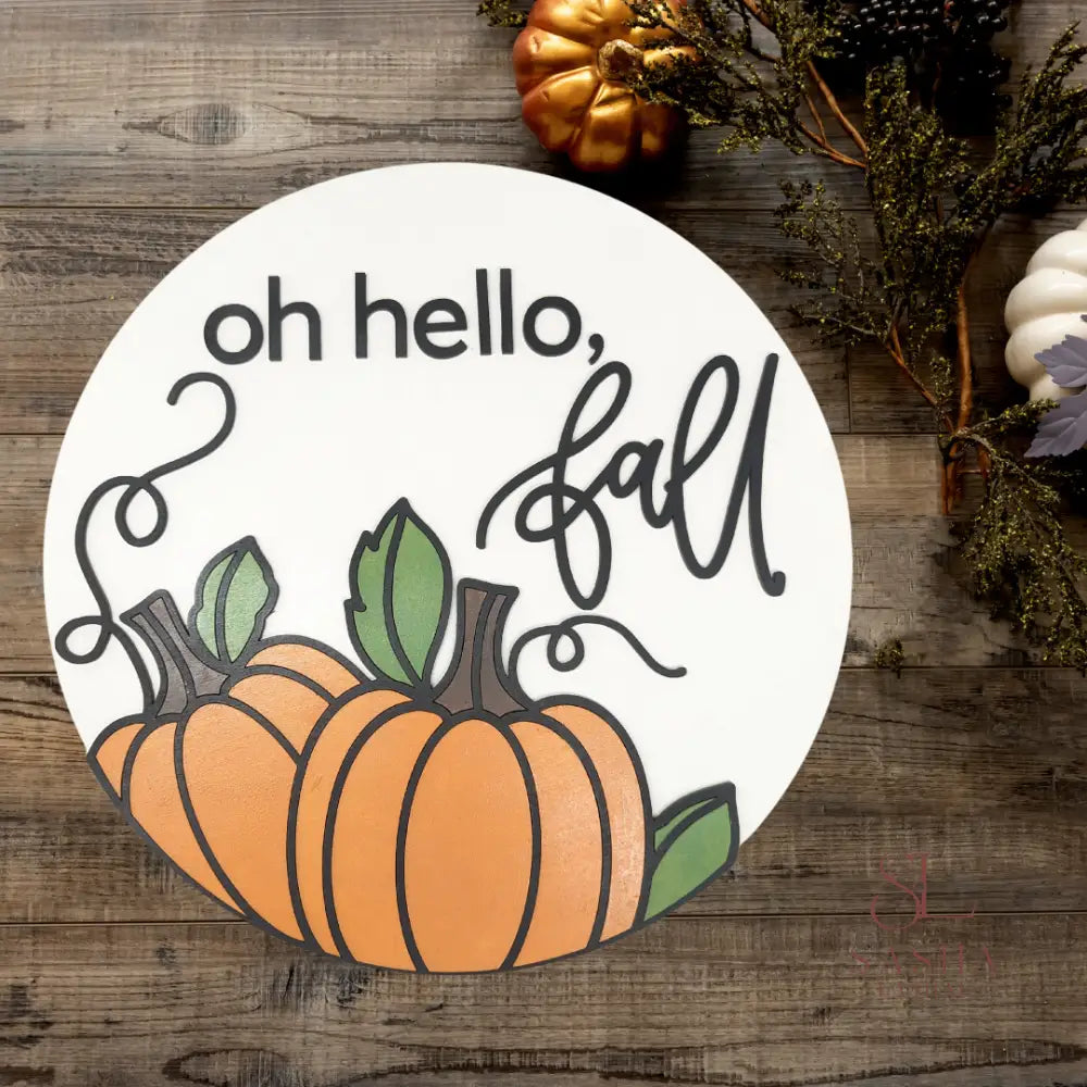 Autumn Pumpkin Sign Door