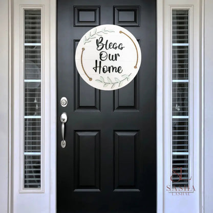 Bless Our Home Laurels Sign Door