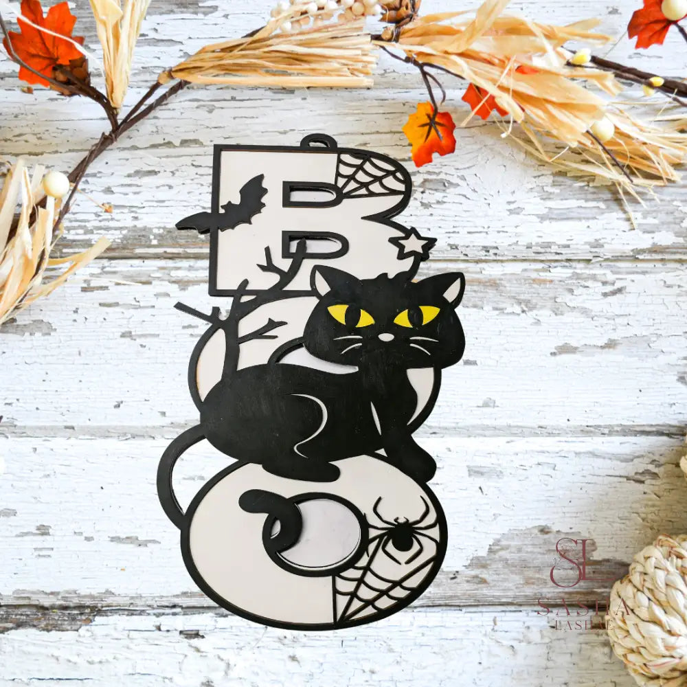 Boo Cat Sign Door