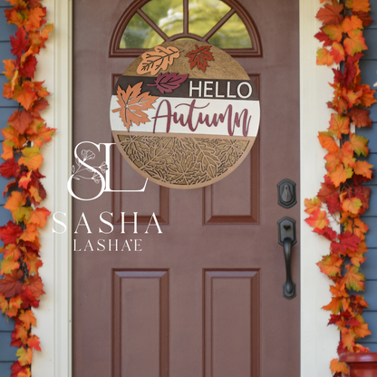 Happy Fall Hello Autumn Leaf Sign - image 2