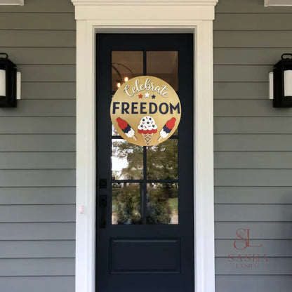 Freedom Ice Cream Sign Door