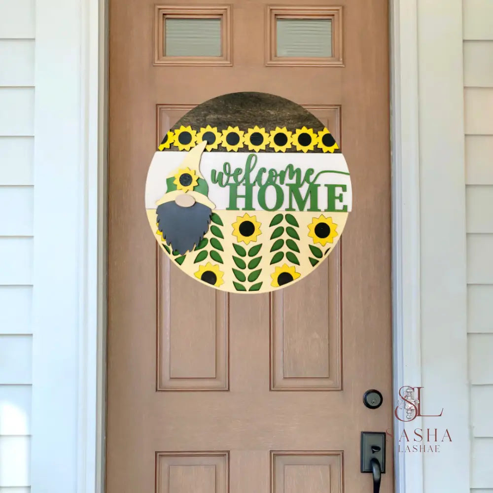 Gnomes Sunflower Sign Door