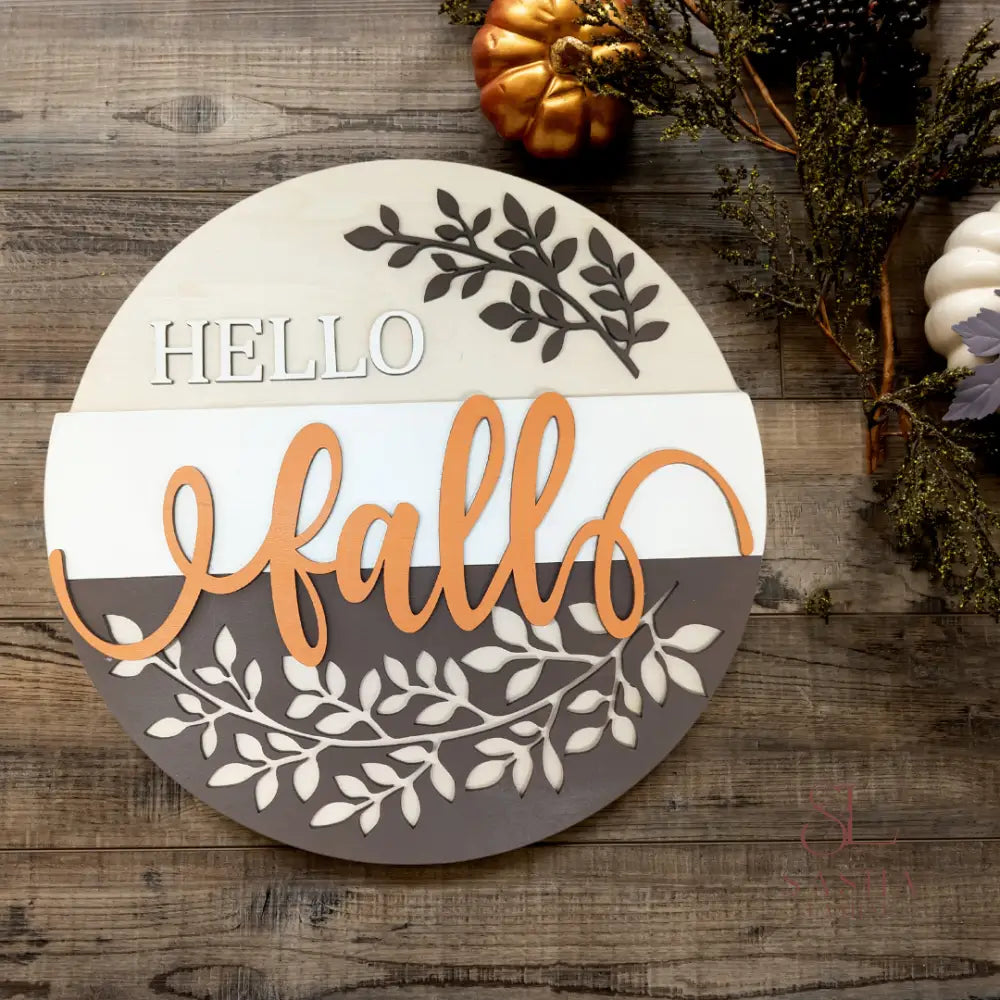 Hello Fall Farmhouse Sign Door