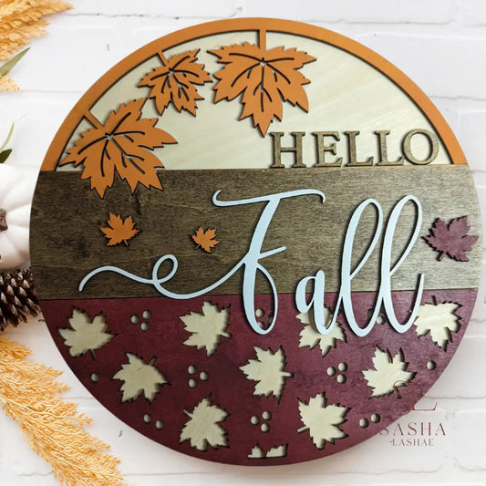 Hello Fall Sign Door