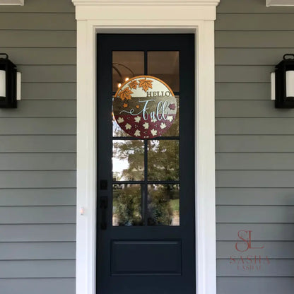 Hello Fall Sign Door