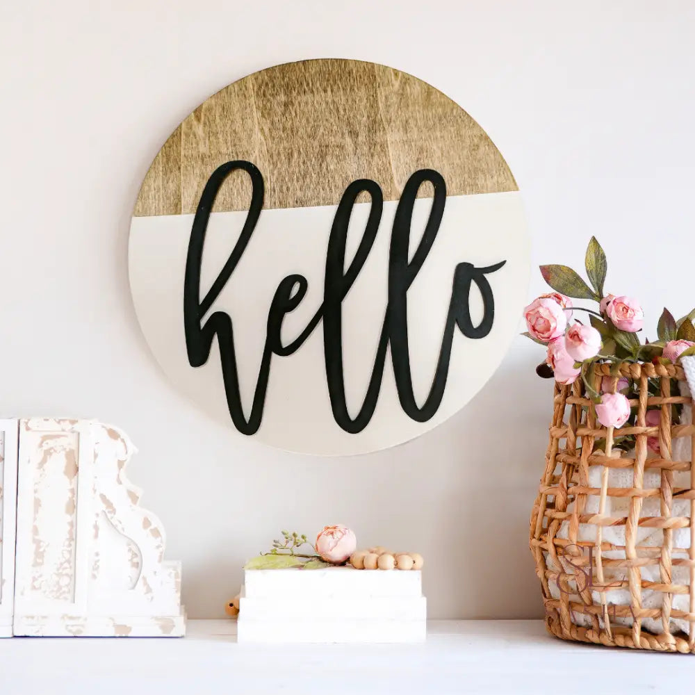 Hello Farmhouse Sign Door