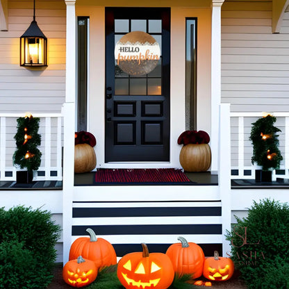 Hello Pumpkin Elegant Sign Door