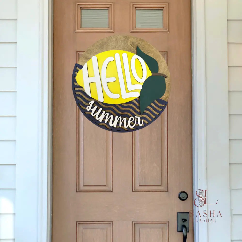 Hello Summer Lemon Sign Door