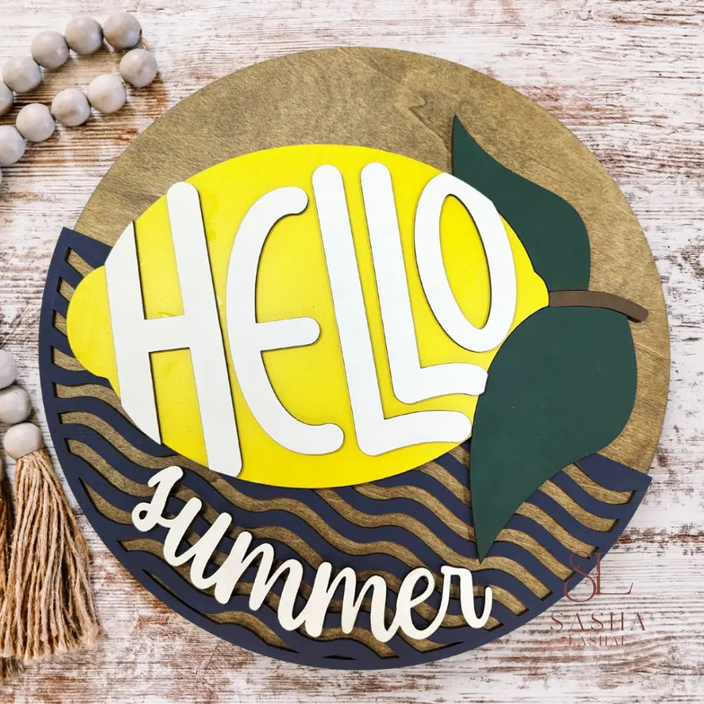 Hello Summer Lemon Sign Door