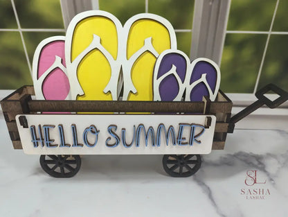 Hello Summer Wagon Insert