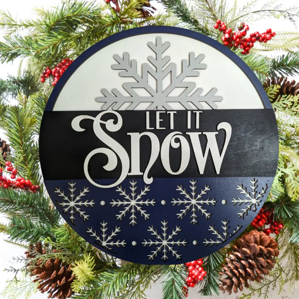 Let It Snow Door Hanger Sign