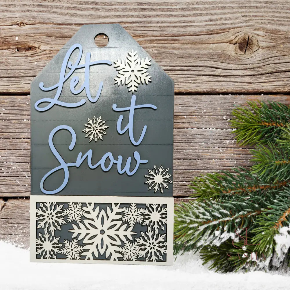 Let It Snow Door Tag Sign