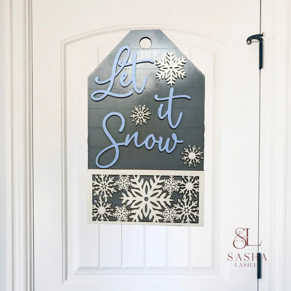 Let It Snow Door Tag Sign
