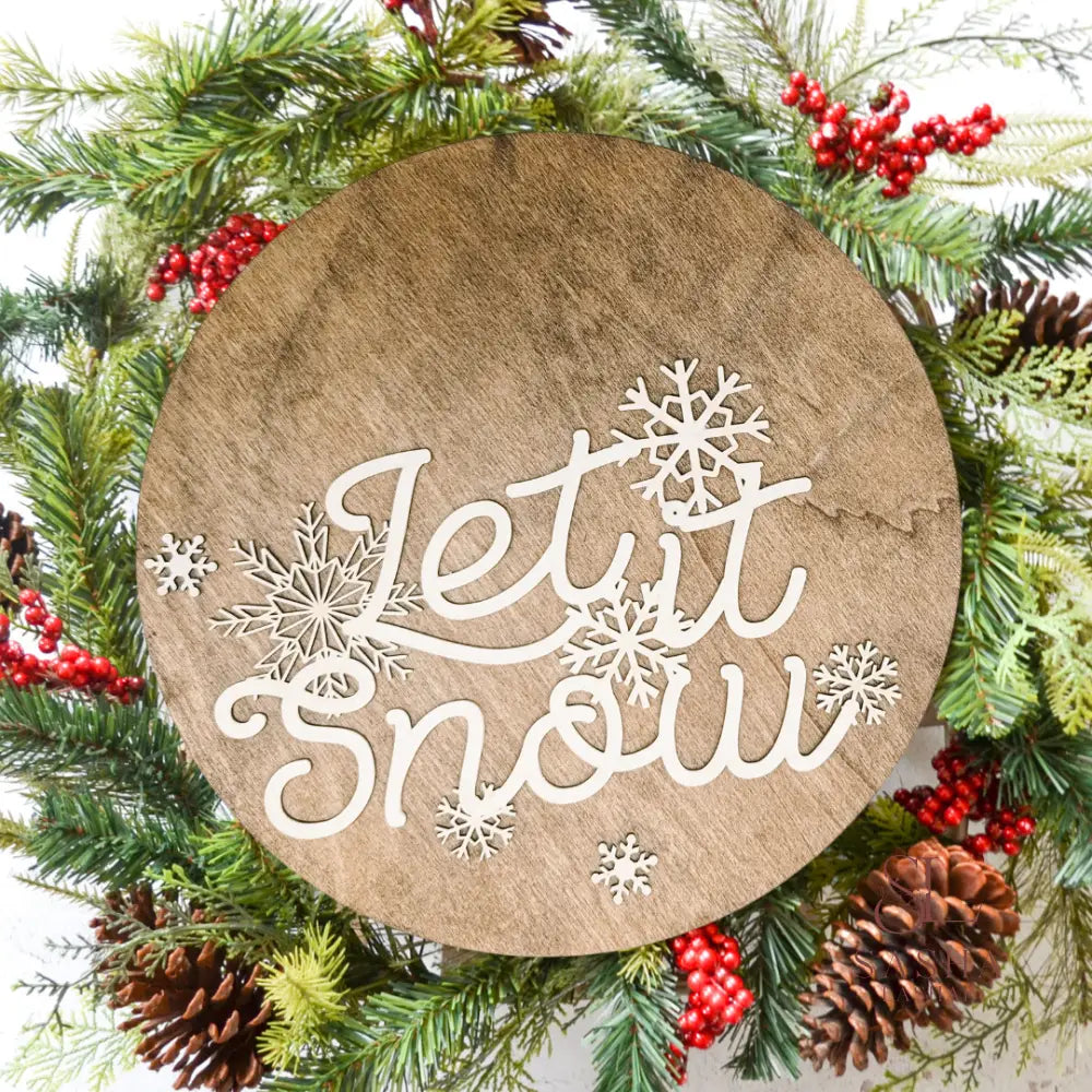 Let It Snow Sign Door