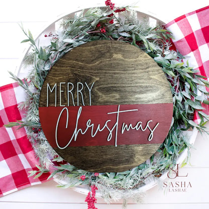 Merry Christmas Two Tone Sign Door