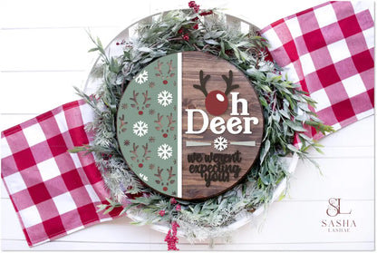 Oh Deer Sign 12 Inch / Light Green Door