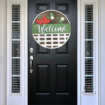 Strawberry Welcome Sign Door